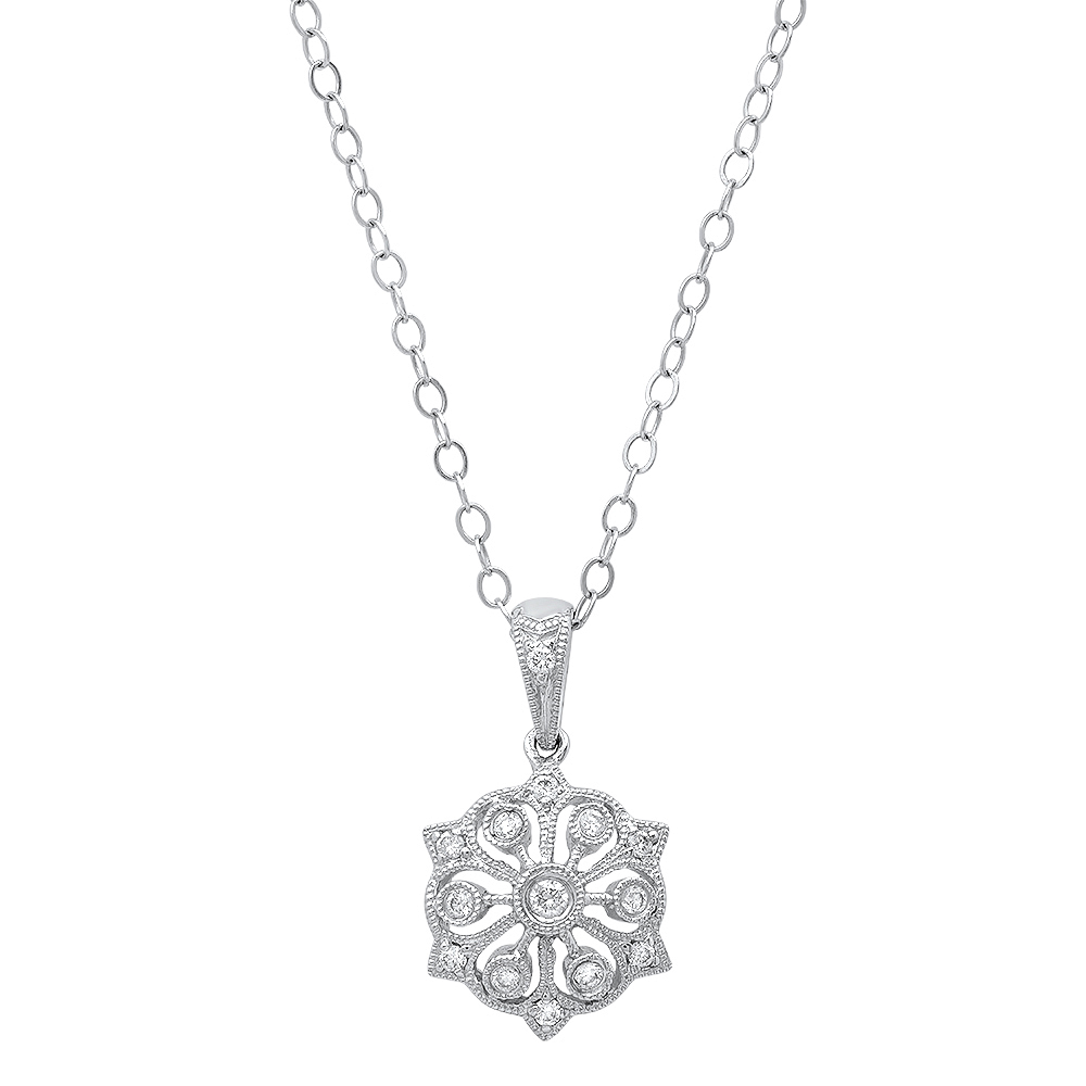 14K White Gold Snowflake Pendant - Westwood Jewelers