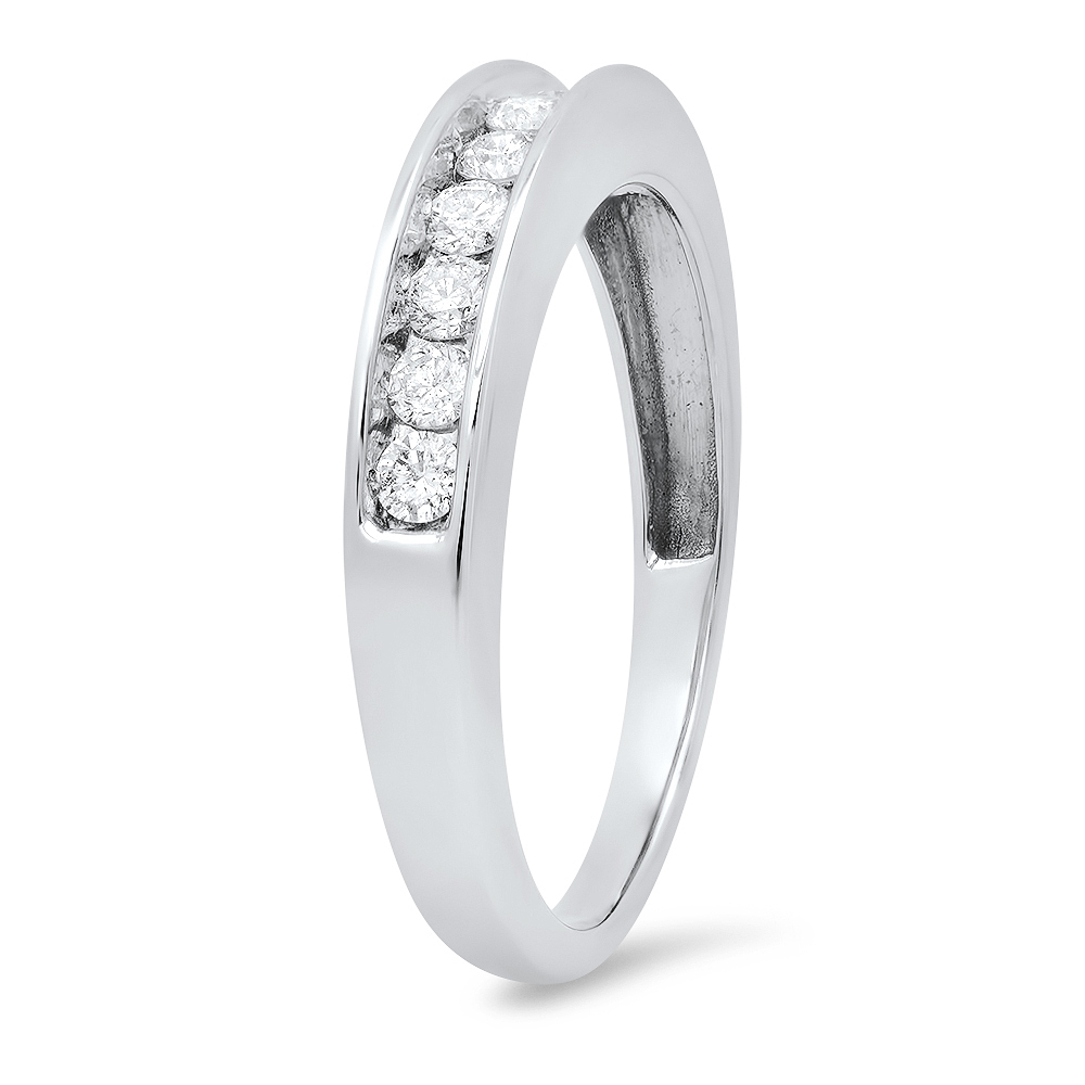 18K White Gold Channel Set Princess Cut Diamond Anniversary Ring (4.43ctw.)